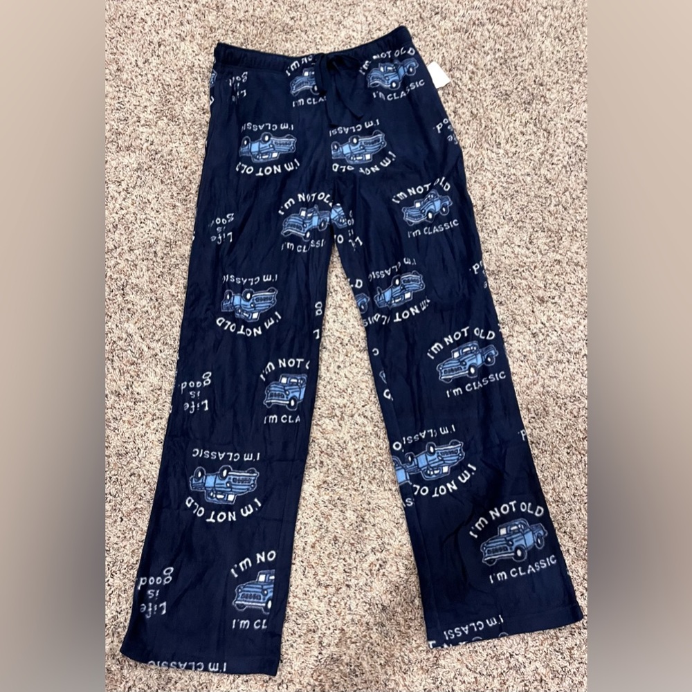 NWT Life is Good “I'm Not Old I'm Classic” Car Men's Medium Blue Lounge Pants